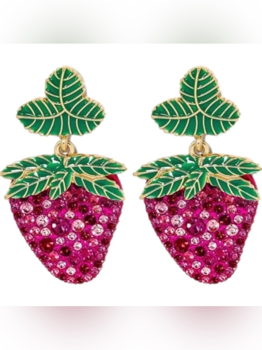 Sugarfix by Baublebar “Berry Tale" This Is My Jam Strawberry Drop Earrings NWT - Picture 2 of 3